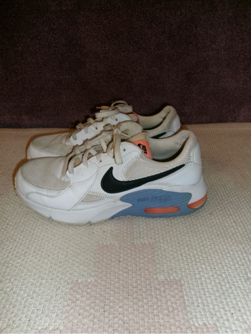 Nike White, Black, and Coral Women's Athletic Sneakers
